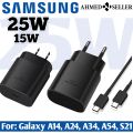 Fast Charger Samsung Type C for Samsung Galaxy A14 5G A13 5G A03S A53 A23 A54 A34 A24 A33/S23 S22 Ultra/S21 FE/S20/A04S/Z Flip 4 3/Z Fold4,Pixel 7,USB C Wall Charger Charging Black  USB C to C Cable. 