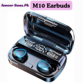 M10 Air buds Wireless Bluetooth EarBuds Stereo Earphones with Power bank Bluetooth Ear phone Ear Buds Airdots Premium Quality For All Smart Phones. 