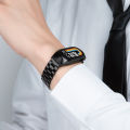 Suitable for Xiaomi Mi Band 9 Straps, Xiaomi Metal Stainless Steel Three-Bead Straps, Mi 8 Smart Band Wristbands. 