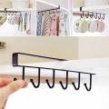 Under Cabinet 6 Hooks Mug Cup Holder for Kitchen, Mug Cup storage Rack, for Cupboards Wardrobes, Under Cabinet Utensils Hanger, Hanging Organizer rack for Kitchen Organiser Over the Door Hook. 