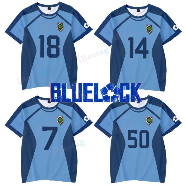 Blue Lock Isagi Yoichi Chigiri Hyoma Jersey Cosplay Football Team Short Sleeve Bastard Munich Fashion Casual t-shirt Oversize
