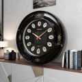Hitco Fancy Style Wall Clock - Round Wall Clocks for Bedroom / Living Room / Decor - 17x17" Clock Wall Stylish - Full Number Wall Clock - Glossy Shiny Watch Clock - Gifting and Decor Item. 