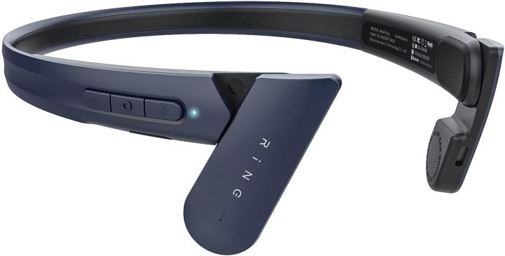 Bone Conduction Mu6 Ring Open Ear Air Conduction Headphones, Wireless Bluetooth Headphones with Microphone, Sweat Resistant Sports Headphones, 10+ Hours Playtime Headset for Music/Gaming//Running/Working