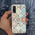 Mobile Back Cover for Vivo Y20- Floral Multicolor Phone Case. 