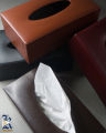 Leather Tissue Box. 