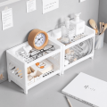 Desktop Double-Layer Plastic Storage Holder Rack Cosmetic Box Kitchen Bathroom Desk Shelf Organizer Office Supplies Stationery (RANDOM COLORS). 