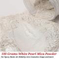 Pearl Powder 100g  Mica Powder  White Pearl Pigment   For Epoxy Resin White Shimmering. 