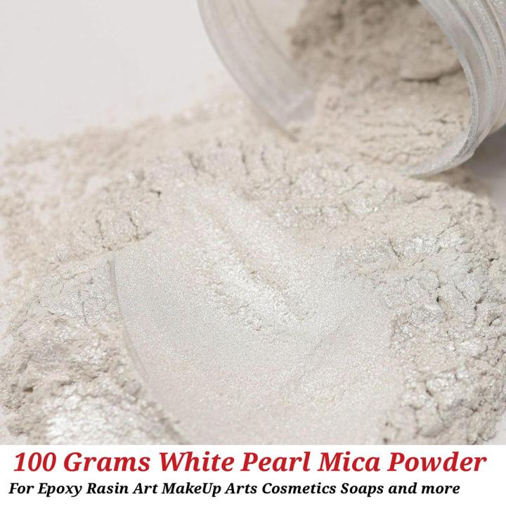 Pearl Powder 100g  Mica Powder  White Pearl Pigment   For Epoxy Resin White Shimmering