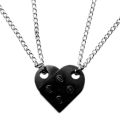 Couples Heart Shaped Pendant Necklace Friendship 2 Two Piece Jewelry Vintage Charms Detachable Valentine's Day S. 