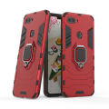 For Xiaomi Mi 8 Lite Case, Silicone TPU and Hard PC Luxury Armor Shockproof Metal Ring Holder Cover Phone Casing. 