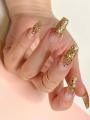 Golden nail polish. 