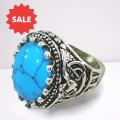 Top Quality Unique Design Turkish Blue Stone Ring With Random Designs For Men and Boys. 
