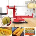 Manual Red Machine Vegetable Spiraliz Stainless Steel Twisted Potato Apple Slicer Spiral Fry Cutter Cooking Tools. 