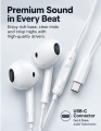 INTERLINK RISE USB Type-C Wired Earphones with Built-in Mic & Remote | Stereo Earphones for Android Phones, Tablets & USB-C Devices. 