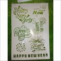 Happy New Year Stencil - Reusable Stencils for Painting - Create DIY Happy New Year Stars Decorative Paper Card Template. ID #583. 
