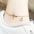 Heartbeat Anklet Foot Chain Jewelry Anklet for Girls. 