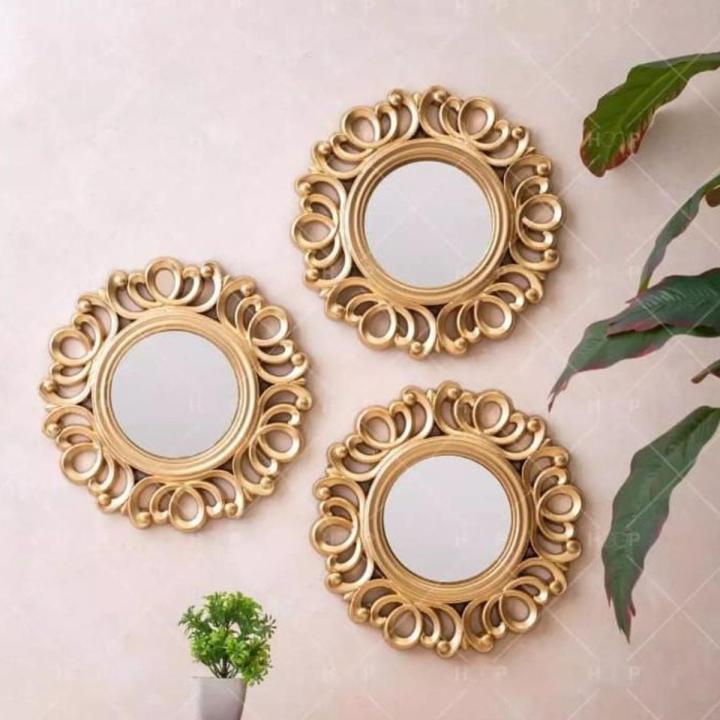 3 peice mirrors 3D Fancy design Wall Mirror Décor Decoration Mount Tv Backdrop Party Room Hanging Suns Best for Decoration Purpose decorate your room or living area beautiful wall art