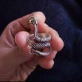Silver Metal Snake Ring. 