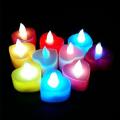 12 Pieces Heart Shape LED Candles - Wedding / Mehandi / Moyon / Birthday / Anniversary  Colorful Mini Electronic Candle Heart Shape Flashlight Safety Simulation Smokeless Night LED Light. 