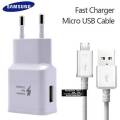 Samsung Fast Charger with Data Cable for Smartphones, White. 