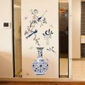 "3D Chinese Large Vase Blue Flower Wall Stickers with Romantic Floral Design – Modern Home Decor Wall Art Poster for Bedroom, Living Room, Wedding Decorations, and DIY Creative Wall Decals for Elegant Interiors". 