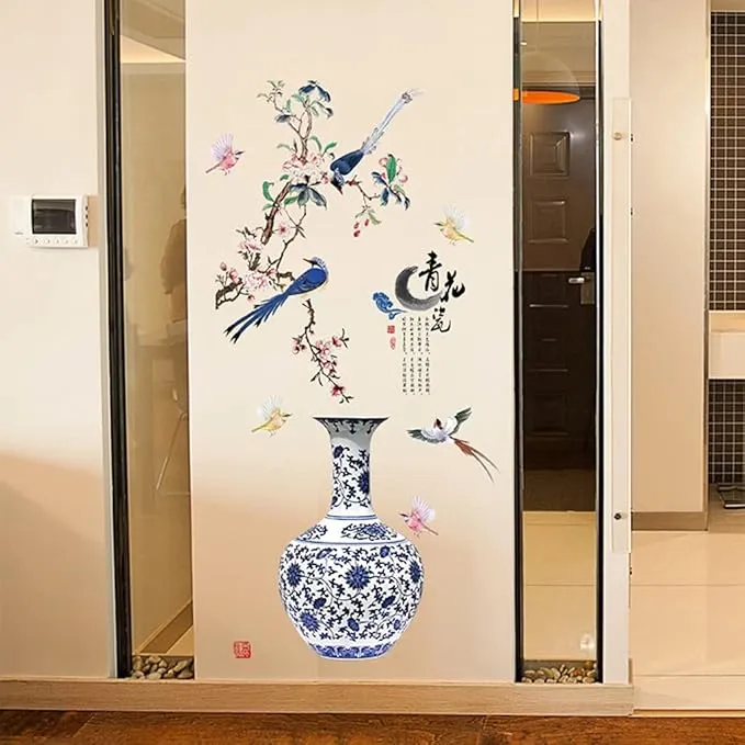 "3D%20Chinese%20Large%20Vase%20Blue%20Flower%20Wall%20Stickers%20with%20Romantic%20Floral%20Design%20%E2%80%93%20Modern%20Home%20Decor%20Wall%20Art%20Poster%20for%20Bedroom,%20Living%20Room,%20Wedding%20Decorations,%20and%20DIY%20Creative%20Wall%20Decals%20for%20Elegant%20Interiors"%20-%20Image%203
