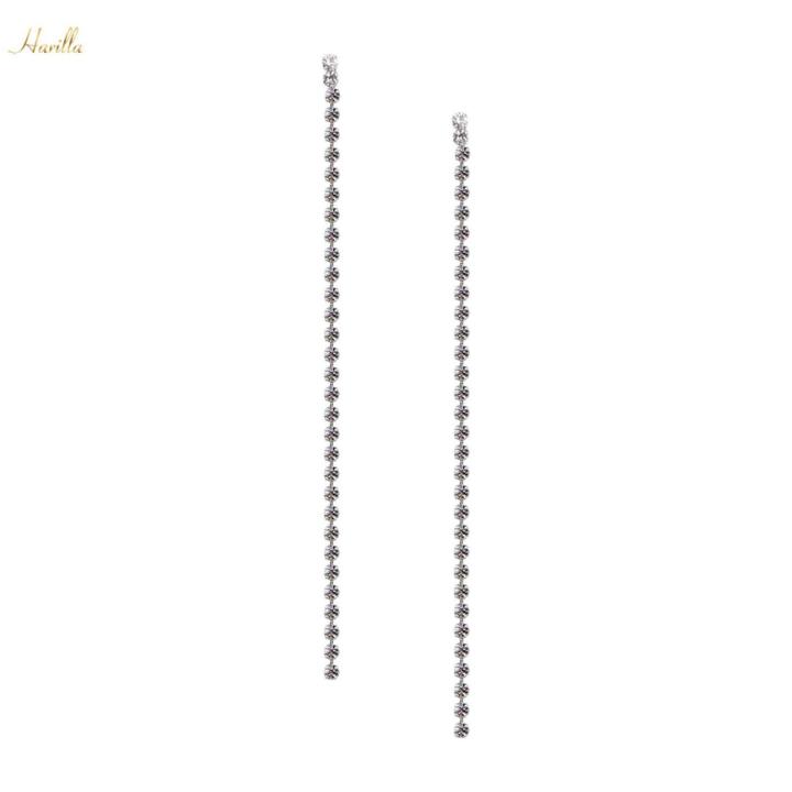 Long Tassel Dangle Drop Earrings Punk Rhinestone Earrings for Wedding Women