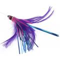 Everpert 1pc 10g/11.5cm Black Lead Head Feather Lure Bait Trolling Boat Fishing -intl. 