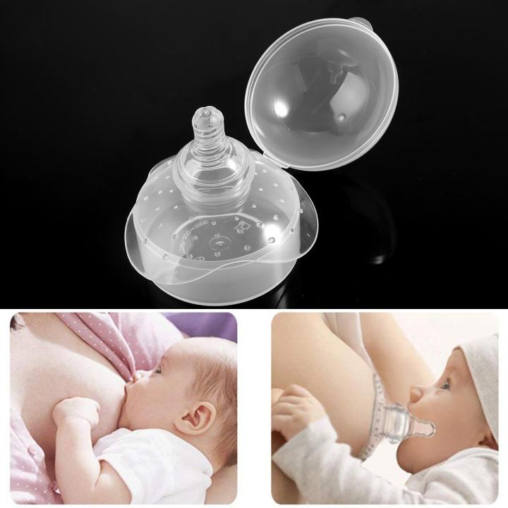 【ALLGOOD】1PC Baby Breast Milk Feeding Contact breast Shield Silicone breast Protective Cover with Carrying Box
