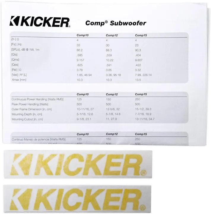 KICKER%2010C124%20Comp%2012"%20300%20Watt%20SVC%204-Ohm%20Car%20Audio%20Subwoofer%20Sub%20-%20Image%208