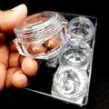Pack of 6 - Empty Cosmetic Containers With outer Acralic Box - Square Shape Mini Plastic Empty Bottle - Makeup Face Cream Pot Jar Refillable Cosmetic Sample Bottles 20 Gram. 