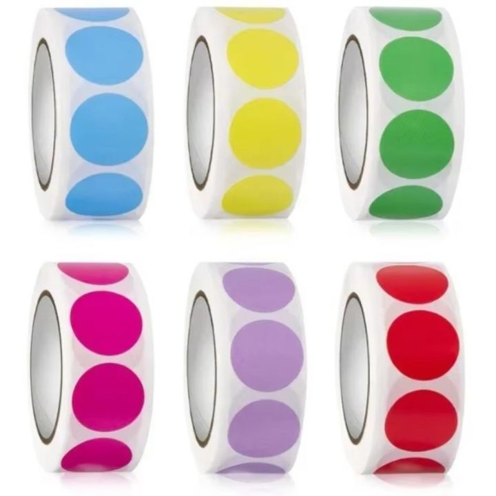 Label Backing New 19mm Round Color Coding Labels Coated Paper Waterproof Color Round ...