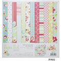 Design #PP002, 10x10inch 24sheets printed patterns scrapbook paper origami paper DIY gift Card Making Handmade Home deco Pattern paper Flower Paper Pack. 