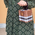 Women’s Square Box Handbag New Trendy Party Clutch Bag Purse Handmade Pakistan Casual Clutch For Women Formal Top Handle Purse Hand Bag Luxury Style Designer Handbag Plaid Box Purse For Girls Stylish Hand Bag Clutch. 