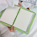 A5/A6 Diary Binder Flower Zipper Detachable Macaron Color Refreshing Waterproof 6 Rings School Stationery Clear Loose Leaf Notebook Cover for Student. 