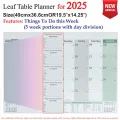 Table Planner for the year 2025 for Monthly, Weekly and Daily planning by Leaf Diaries. 