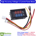 DC 100V 10A Digital LED Voltmeter Ammeter Module with Dual Red-Blue Display, 5-Wire Accurate DC Voltage & Current Meter for Power Supply & DIY – by Electrica. 