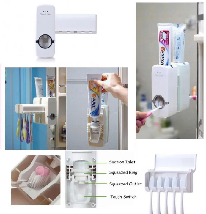 Set%20of%20Toothpaste%20Dispenser%20&%20Toothbrush%20Holder%20-%20White%20Automatic%20Toothpaste%20Dispenser%20and%20Toothbrush%20Holder%20Set%20%20Wall%20Mounted%20Toothpaste%20Dispenser%20with%205%20Toothbrush%20Holder%20Set%20%20Toothpaste%20Squeezing%20Machine%20%20Toothpaste%20Dispenser%20Tooth%20brush%20Holder%20set%20-%20Image%205