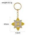 【HOT】 Genshin Impact Account Albedo Solar Isotoma Keychain Geo Flower Metal Key Ring For Fans Pendant Keyring Gift. 