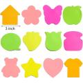 Different shapes sticky notes - Pack of 4 - Multicolour sticky notepad sheets - 3" x 3". 