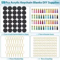 120PCS Black Acrylic Keychain Blanks Round Circle Disc Christmas Ornaments for Vinyl Kit Including DIY Keychain Vinyl Crafting. 