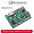 1/5 pcs J5019 Micro USB TP4056 with Booster Router Module 18650 Lithium Li-ion Battery Charger Module Boost 3.7V to 5V 9V 12V Adjustable DC-DC Step Up Boost Module. 