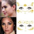 New Gold Face Temporary Tattoo Waterproof Blocked Freckles Makeup Stickers Eye Decal Wholesale. 