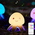 Jellyfish Night Lamp with Remote Control 1200MAh USB Rechargeable Silicone Bedside Light. 