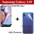 Samsung Galaxy A10 Full Black 9D|10D|11D|21D|6D|5D| Tempered Glass Edge to Edge Full Glue Screen Protector + Back Jelly Protector Clear Soft Film Protector Hydrogel Film Protector For Samsung Galaxy A10. 