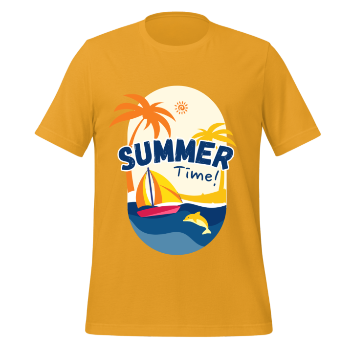 CreativeMade Unisex Summer Time Graphic T-Shirts Soft & Lightweight, Perfect Stretch, 60% Polyester & 40% Cotton, Pre-Shrunk, Side-Seamed, Shoulder-to-Shoulder Taping, Half Sleeves, Summer T-Shirts - T-Shirts for Men & Women