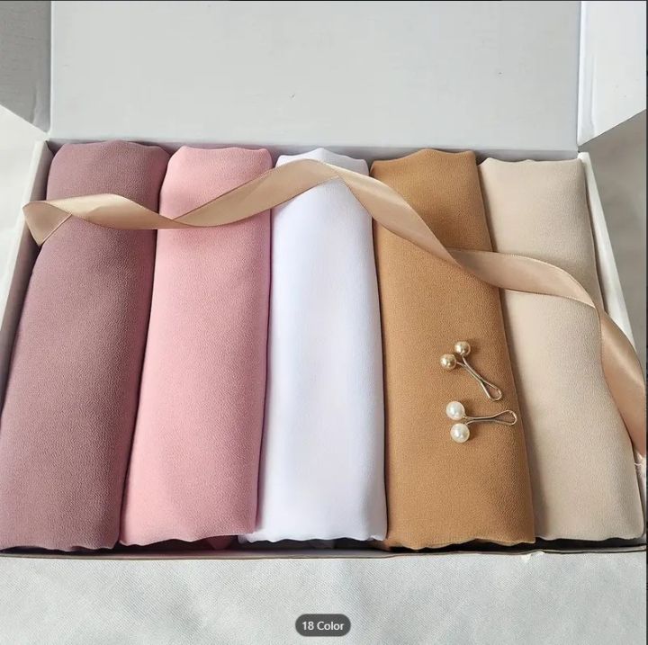 Pack%20of%205%20chiffon%20hijab%20scarf%20stoller%20/%20Plain%20Chiffon%20Goergett%20Hijab%20Staller%20For%20Girls%20and%20Women's%20-%20Image%204
