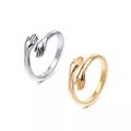 Hug Ring For Girls | Adjustable Love Couple Rings | Pack Of Two Rings Gold & Silver. 