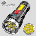 6 LED torch light powerful japan torchlight powerful flashlight rechargeable 18650 Battery mini flashlight Portable Lamp USB flash light waterproof Rechargeable emergency light COB Light LED Flashlight for Camping Light. 