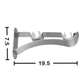 1 peice Stainless Steel Double Curtain Rod Brackets - Heavy-Duty Wall-Mount Holders for Window Curtains, Adjustable Support for 1 Inch Rods, Modern Design for Home or Office. 